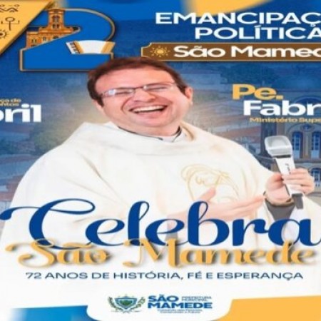 S�o Mamede celebrar� 72 anos de emancipa��o pol�tica com show do padre Fabr�cio