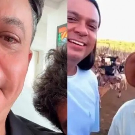 Frank Aguiar chora ap�s n�o chegar a tempo de sepultamento do pai