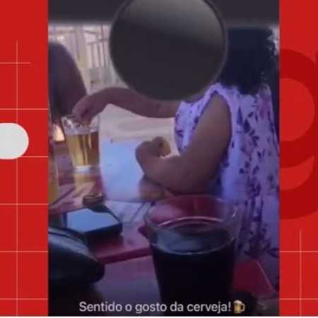 Beb� de 1 ano � filmado ingerindo bebida alco�lica durante reuni�o de fam�lia no Sert�o
