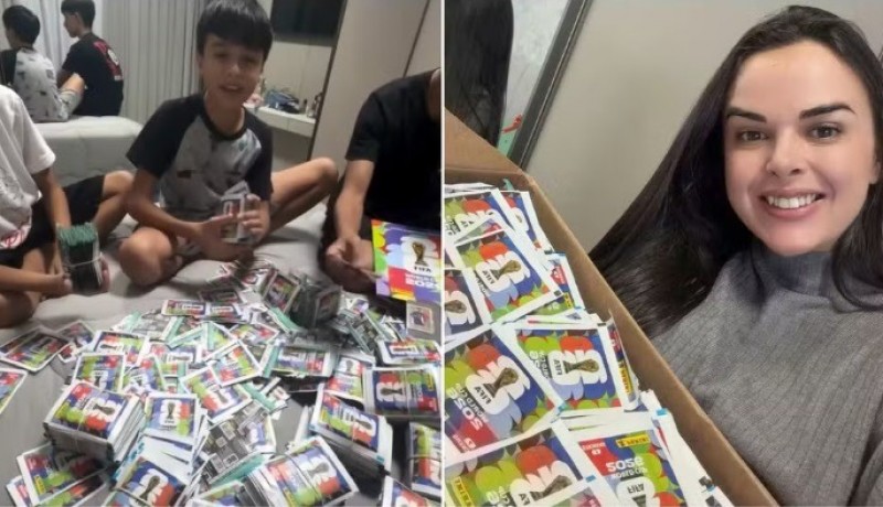 M�e compra 14 mil figurinhas da Copa para filho completar �lbum, e v�deo bomba
