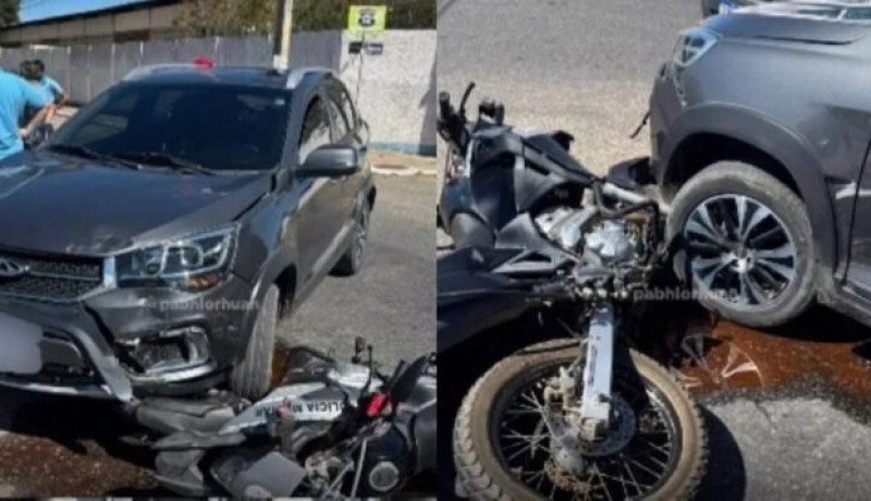 Policial militar do Rotam fica ferido aps acidente em Patos