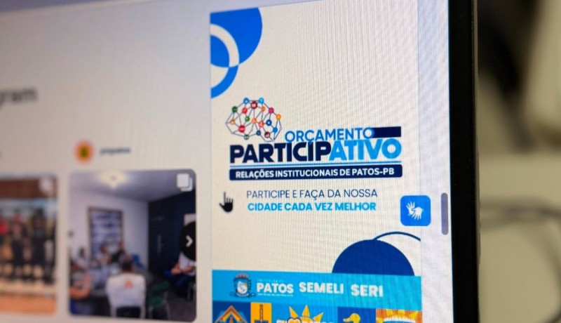 Popula��o de Patos pode levar sugest�es ao Or�amento Participativo pela internet; veja