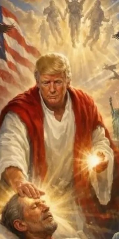 L�deres evang�licos chamam de 'blasf�mia' postagem de Trump retratado como Jesus