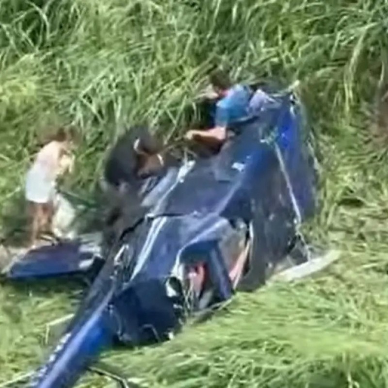 Queda de helic�ptero em Campina Grande: piloto � preso ap�s ser identificada falta de habilita��o