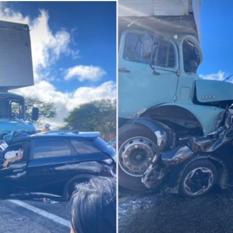 Duas pessoas morrem e uma fica ferida ap�s colis�o entre carro e caminh�o na BR-230, em Juazeirinho