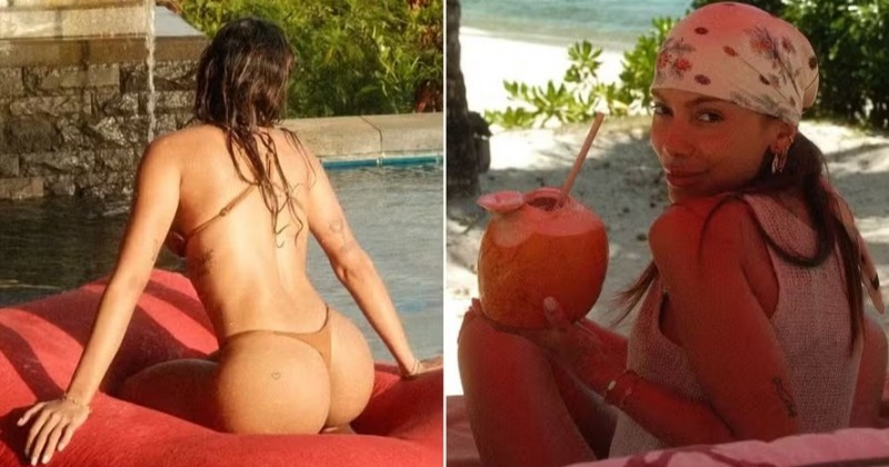 Anitta curte descanso em praia e piscina em novos cliques em ilha no Iêmen