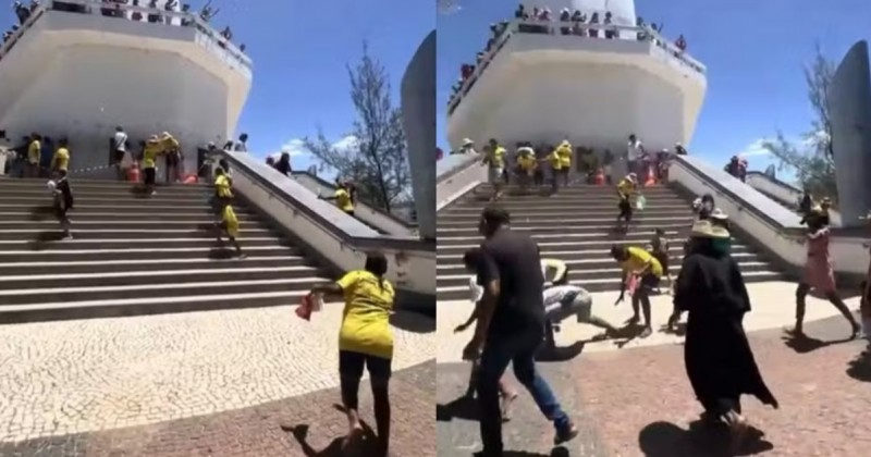 Devoto joga cédulas da estátua de Padre Cícero e provoca corre-corre no Ceará