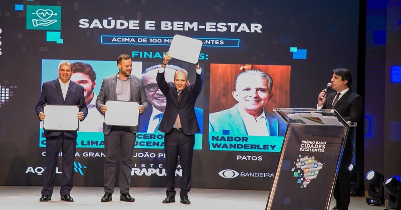 Patos ganha 1º lugar em Saúde, Bem-Estar e Educação no Prêmio Band Cidades Excelentes